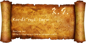 Kerényi Imre névjegykártya